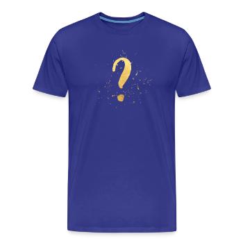 Point d'interrogation symbole de décoration en or et cadeau - T-shirt bio Premium Homme - bleu roi - Devant - Damien (186cm)