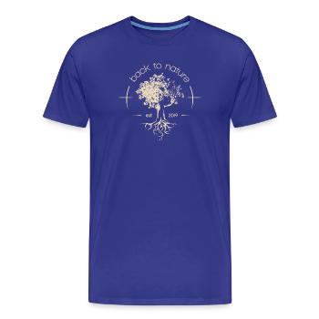 arbre, forêt, nature, symbole, logo, illustration, association - T-shirt bio Premium Homme - bleu roi - Devant - Damien (186cm)