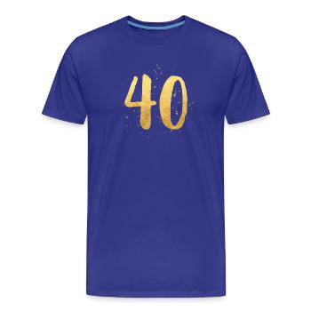 40 anniversaire d'or rond quarante - T-shirt bio Premium Homme - bleu roi - Devant - Damien (186cm)