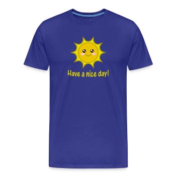 bonne journée, soleil, soleil, soleil, soleil - T-shirt bio Premium Homme - bleu roi - Devant - Damien (186cm)