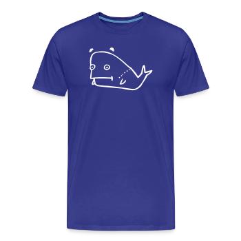 Caricature de baleine - T-shirt bio Premium Homme - bleu roi - Devant - Damien (186cm)