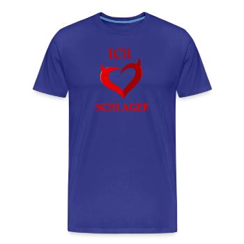 J'aime la musique Schlager Schlager musique coeur dire - T-shirt bio Premium Homme - bleu roi - Devant - Damien (186cm)