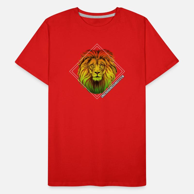 Rainbow lion in square frame Men's Premium Organic T-Shirt