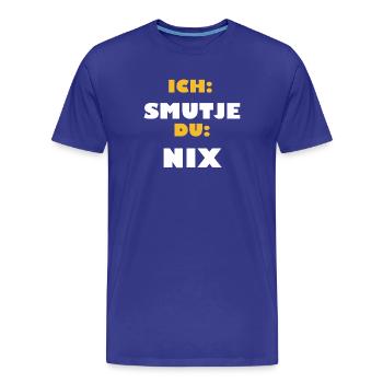 ICH SMUTJE DU NIX SEGELN MEER SCHIFF BOOT - Männer Premium Bio T-Shirt - Königsblau - Vorne - Damien (186cm)