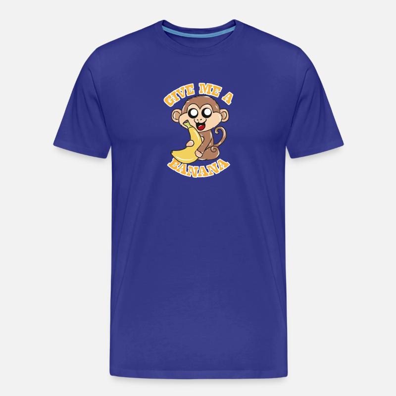 Affe Banane - Männer Premium Bio T-Shirt - Königsblau