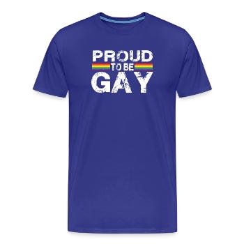 Proud To Be Gay - Men's Premium Organic T-Shirt - royal blue - Front - Damien (186cm)