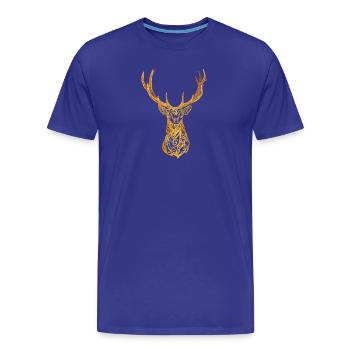 Tête de cerf - T-shirt bio Premium Homme - bleu roi - Devant - Damien (186cm)