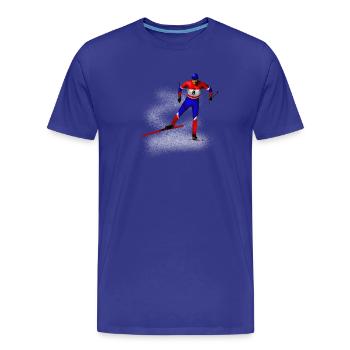 ski de fond - T-shirt bio Premium Homme - bleu roi - Devant - Damien (186cm)