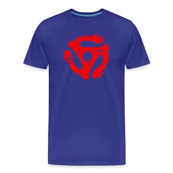 45 R.P.M. Record Adaptor Vintage Red - Men's Premium Organic T-Shirt - royal blue - Front - Damien (186cm)