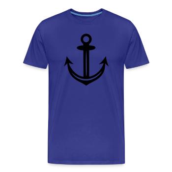 Anker Ahoi Kapitän Segeln - T-shirt bio Premium Homme - bleu roi - Devant - Damien (186cm)