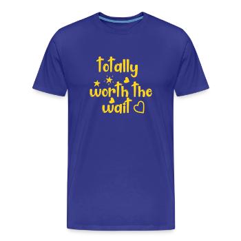 Totally Worth The Wait - Men's Premium Organic T-Shirt - royal blue - Front - Damien (186cm)