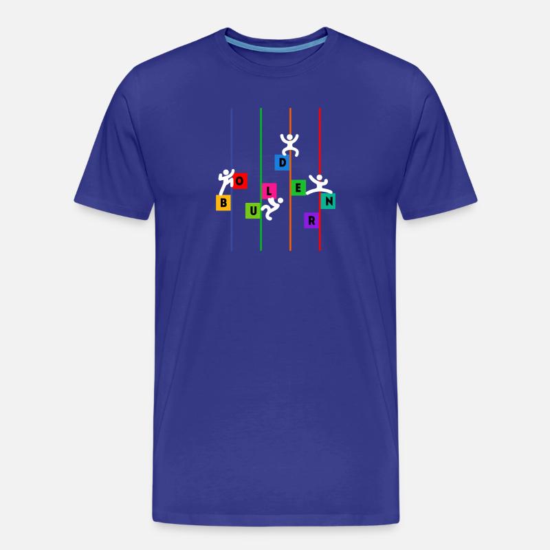 Bouldern Boulderer Klettern Bergsteigen Lustig - Männer Premium Bio T-Shirt - Königsblau