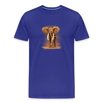 éléphant - T-shirt bio Premium Homme - bleu roi - Devant - Damien (186cm)