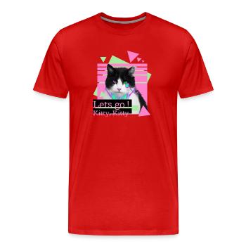 Lets go kitty, kitty - Männer Premium Bio T-Shirt - Rot - Vorne - Damien (186cm)