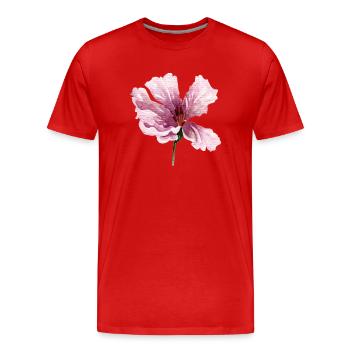blume rosa - Männer Premium Bio T-Shirt - Rot - Vorne - Damien (186cm)