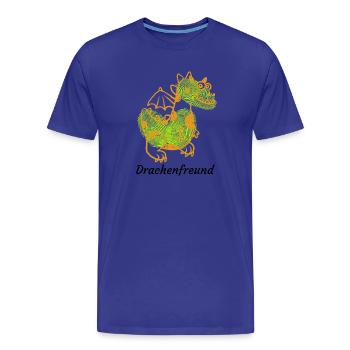 Dragon Friend Dragon Fingerprint Fairytale Figure - Men's Premium Organic T-Shirt - royal blue - Front - Damien (186cm)
