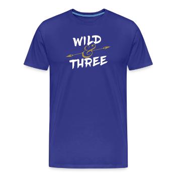 Troisième anniversaire garçon de 3 ans - T-shirt bio Premium Homme - bleu roi - Devant - Damien (186cm)