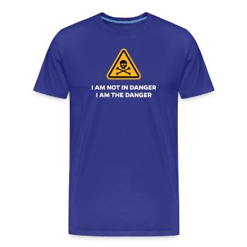 Danger Dangerous Funny Sayings Drôle Humoristique - T-shirt bio Premium Homme - bleu roi - Devant - Damien (186cm)