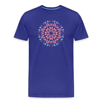 Mandala - Männer Premium Bio T-Shirt - Königsblau - Vorne - Damien (186cm)
