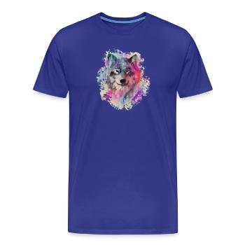 Wolf dans le Nord Colour version - T-shirt bio Premium Homme - bleu roi - Devant - Damien (186cm)