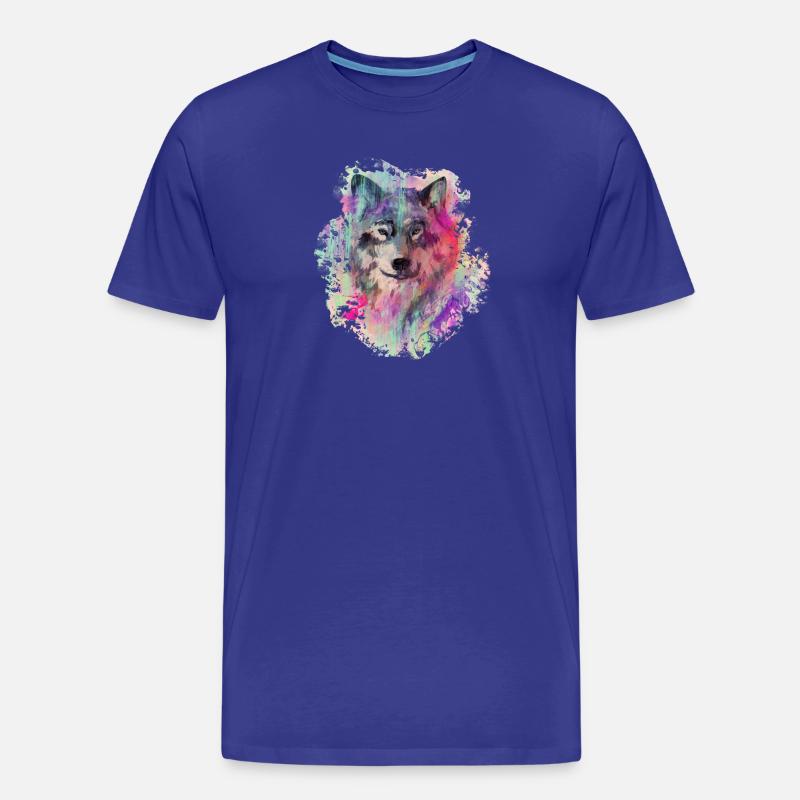 Wolf im Norden Colour version - Männer Premium Bio T-Shirt - Königsblau