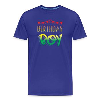 Joyeux anniversaire - T-shirt bio Premium Homme - bleu roi - Devant - Damien (186cm)
