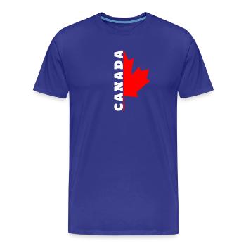 J'aime le design canadien avec feuille d'érable / cadeau - T-shirt bio Premium Homme - bleu roi - Devant - Damien (186cm)