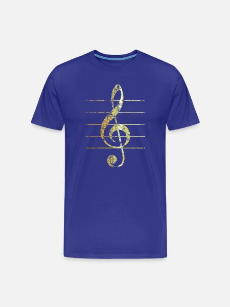 G-Clef - Treble Clef (Ancient Gold) - Men's Premium Organic T-Shirt - royal blue