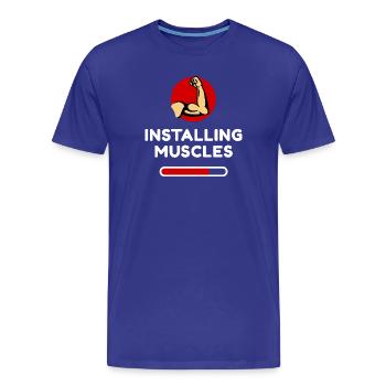 Muskeln Muskelaufbau Workout Lustig Statement Fun - Männer Premium Bio T-Shirt - Königsblau - Vorne - Damien (186cm)