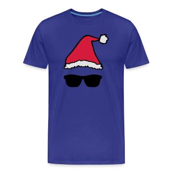 Christmas Hat Sunglasses Xmas Shades - Men's Premium Organic T-Shirt - royal blue - Front - Damien (186cm)