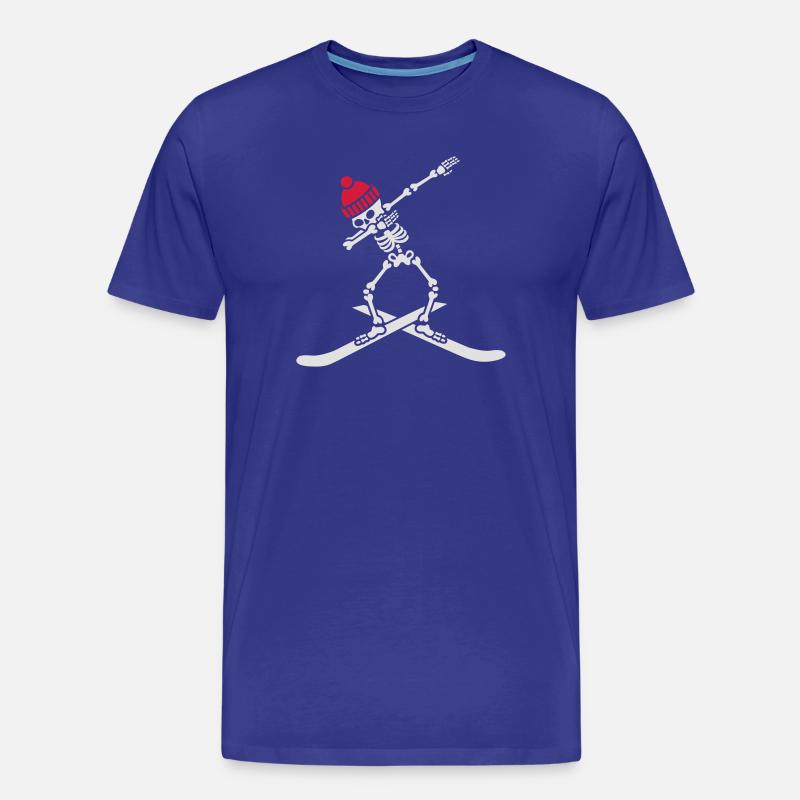 Dab dabbing skeleton ski skiing - Männer Premium Bio T-Shirt - Königsblau