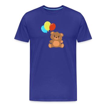 Teddybär mit Luftballons - Männer Premium Bio T-Shirt - Königsblau - Vorne - Damien (186cm)