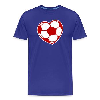 Ich Liebe Fussball Fussballfan Fussballer Herz - Männer Premium Bio T-Shirt - Königsblau - Vorne - Damien (186cm)