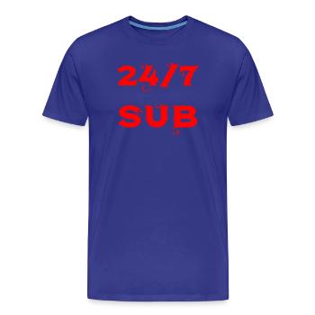 24/7 Sub - T-shirt bio Premium Homme - bleu roi - Devant - Damien (186cm)