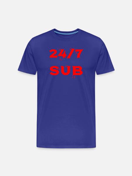 24/7 Sub - T-shirt bio Premium Homme - bleu roi