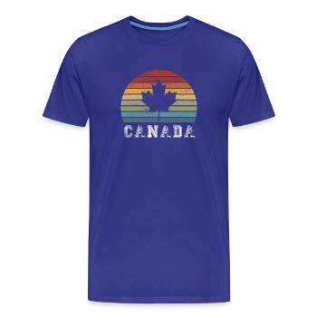 Conception / cadeau de feuille d'érable vintage du Canada - T-shirt bio Premium Homme - bleu roi - Devant - Damien (186cm)
