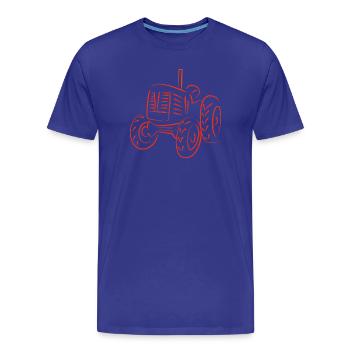 Conception de la silhouette d’un tracteur rustique - T-shirt bio Premium Homme - bleu roi - Devant - Damien (186cm)