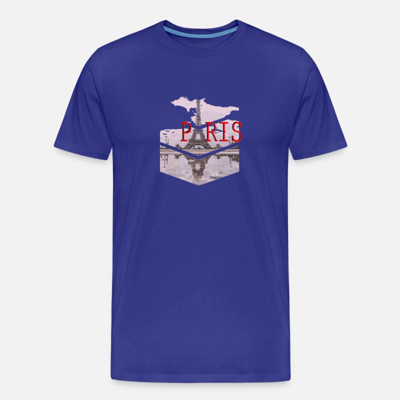 Paris Skyline Eiffelturm Silhouette - Männer Premium Bio T-Shirt - Königsblau