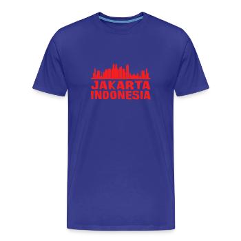 Stadtoutline Jakarta mit Skyline - Männer Premium Bio T-Shirt - Königsblau - Vorne - Damien (186cm)
