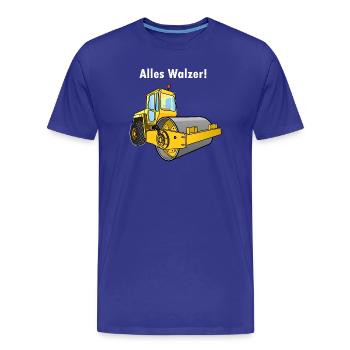 Dampfwalze, Alles Walzer, niederwalzen, Straßenbau - Männer Premium Bio T-Shirt - Königsblau - Vorne - Damien (186cm)