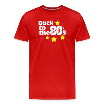 Fête des années 80, chemise amusante, retour aux années 80.. (25) - T-shirt bio Premium Homme - rouge - Devant - Damien (186cm)