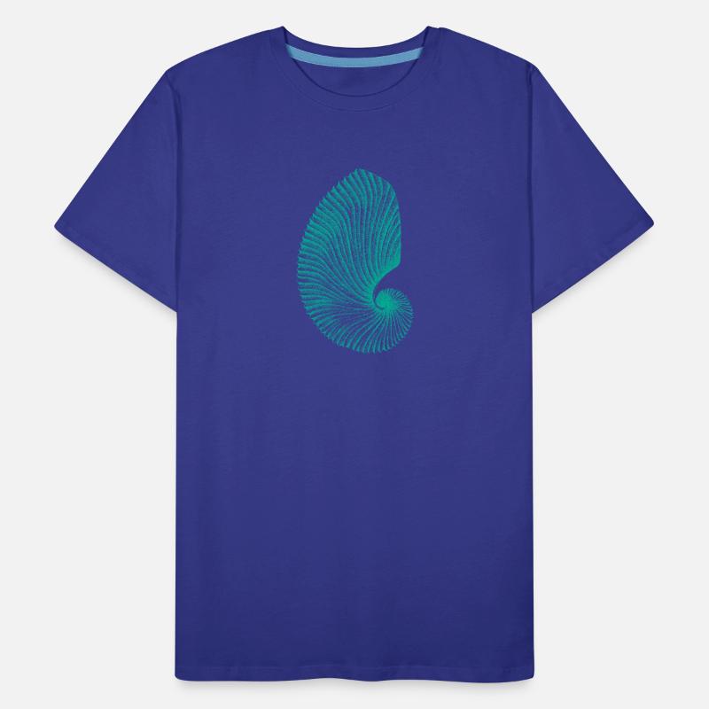 Teal Abstract Snail Pattern Men's Premium Organic T-Shirt
