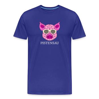 PISTENSAU - Männer Premium Bio T-Shirt - Königsblau - Vorne - Damien (186cm)