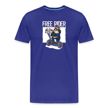 Motos moto liberté indépendance drôle - T-shirt bio Premium Homme - bleu roi - Devant - Damien (186cm)