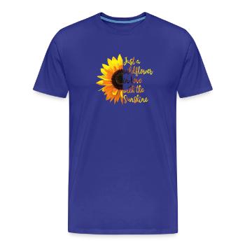 sunshine flower citation inspirante  - T-shirt bio Premium Homme - bleu roi - Devant - Damien (186cm)