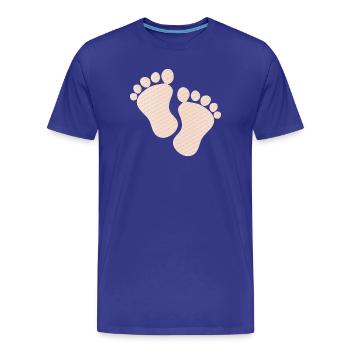 niedliche Baby Fußabdrücke - Männer Premium Bio T-Shirt - Königsblau - Vorne - Damien (186cm)