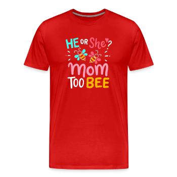 Gender Reveal Baby Shower - Men's Premium Organic T-Shirt - red - Front - Damien (186cm)