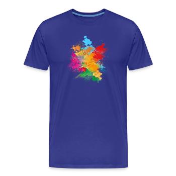 Color powder explosion of colored color powder - Men's Premium Organic T-Shirt - royal blue - Front - Damien (186cm)