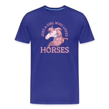 Horse - Men's Premium Organic T-Shirt - royal blue - Front - Damien (186cm)