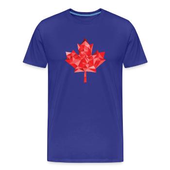 Feuille d'érable polygone Canada - T-shirt bio Premium Homme - bleu roi - Devant - Damien (186cm)